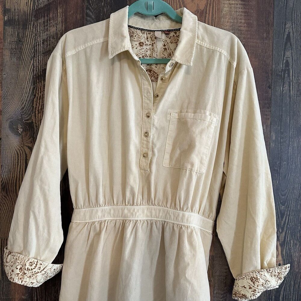 Anthropologie Pilcro Corduroy Tiered Mini Dress Ruffled Tie Waist Great Cond Lg